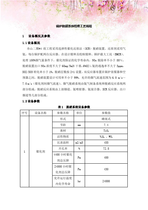 锅炉脱硝系统检修工艺规程