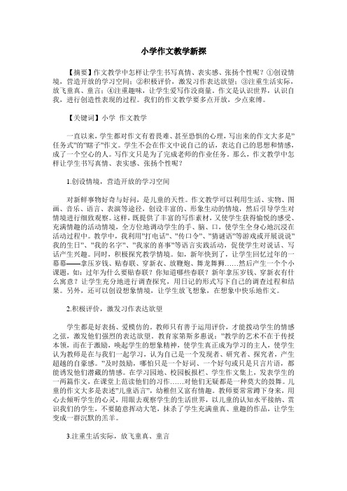 小学作文教学新探