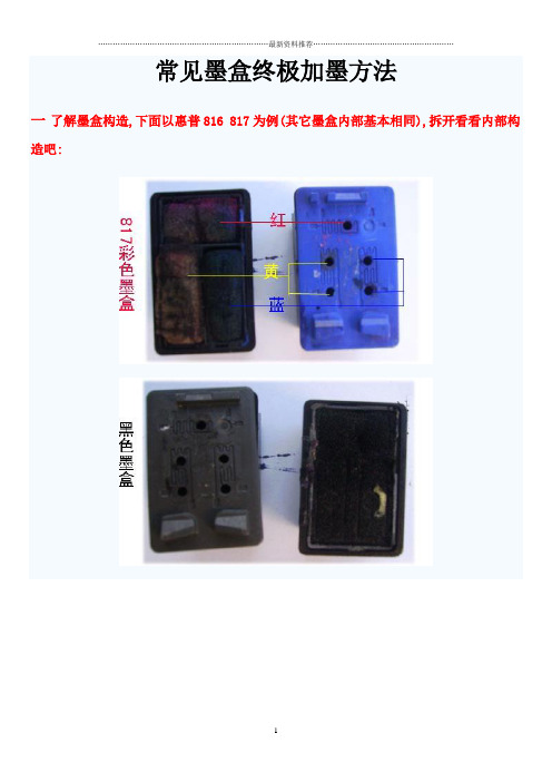 HP常见墨盒终极加墨方法,墨盒清零。(亲自试验可行)。精编版