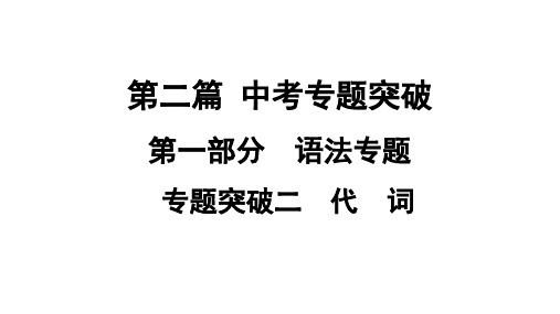 2021年中考广西专用英语专题突破2 代 词  课件