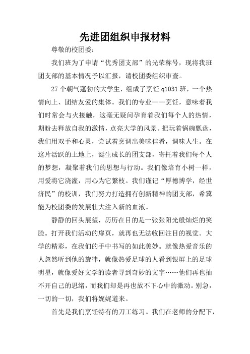 先进团组织申报材料