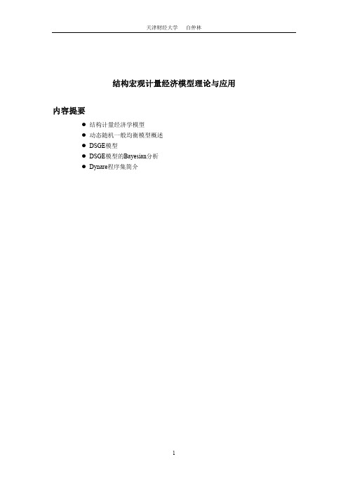 动态随机一般均衡模型概述