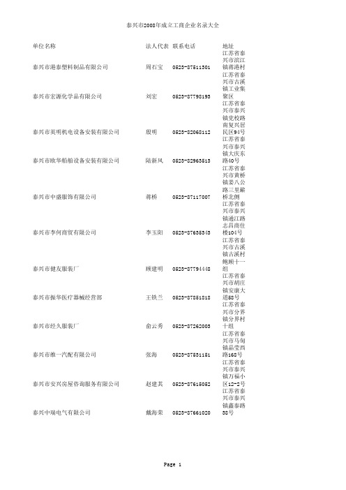 泰兴企业