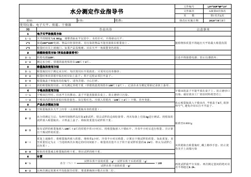 015水分测定作业指导书