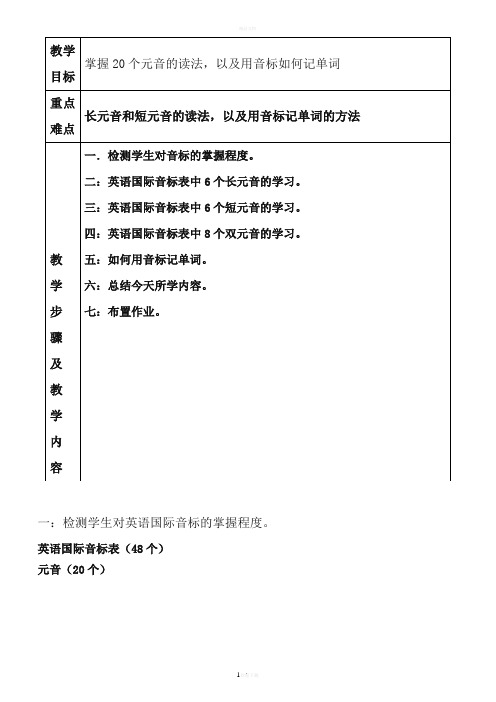 音标实用经典教案
