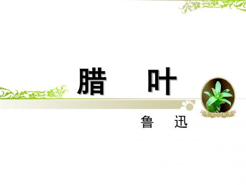 苏教版高中语文选修-鲁迅作品选读：腊叶_课件