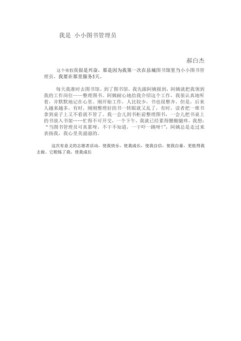 我是 小小图书管理员