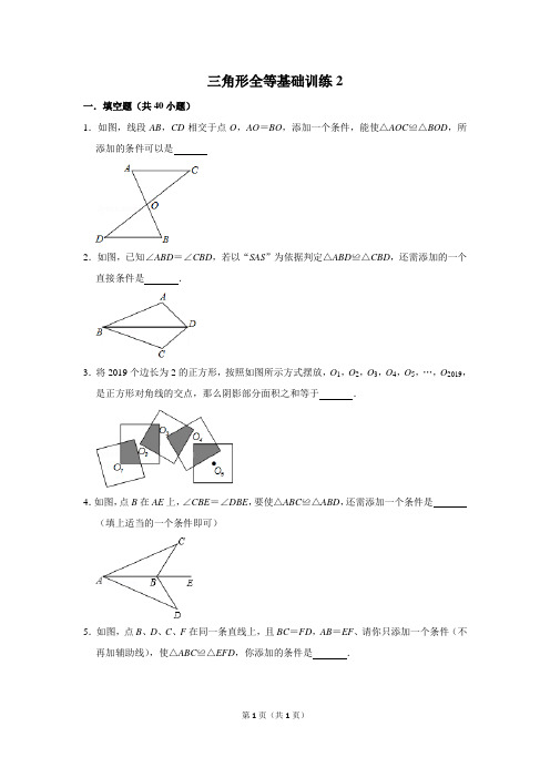 初中数学三角形全等基础训练2含答案