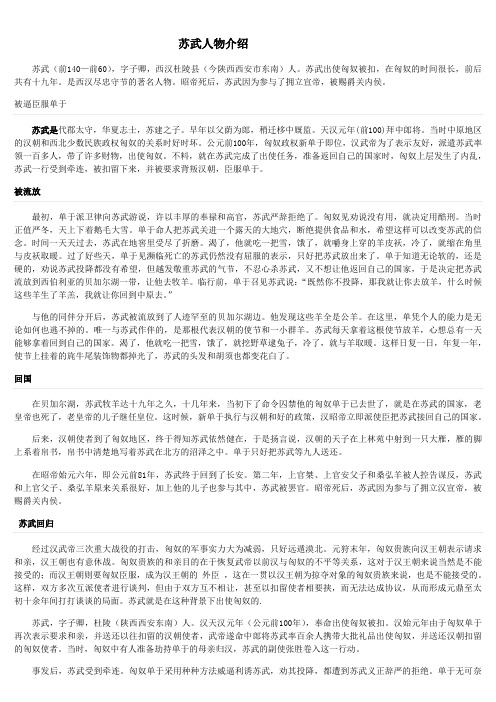 苏武人物介绍