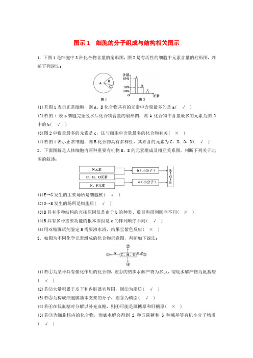 2016高三生物 考前三个月 专题突破提分练 图示1 细胞的分子组成与结构相关图示