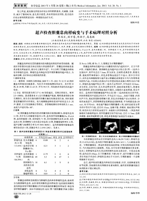 超声检查胆囊息肉样病变与手术病理对照分析