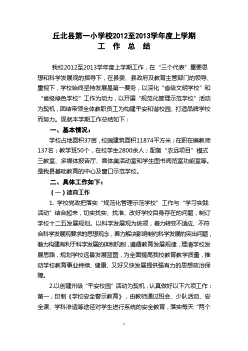 12至13学年上工作总结