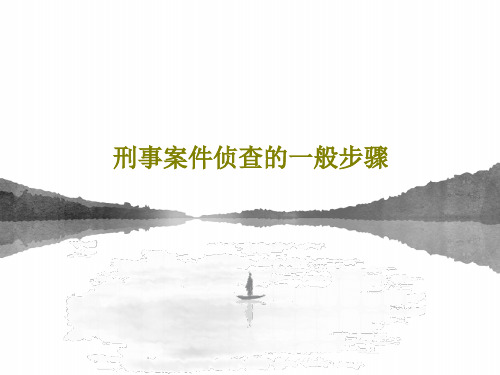 刑事案件侦查的一般步骤23页PPT