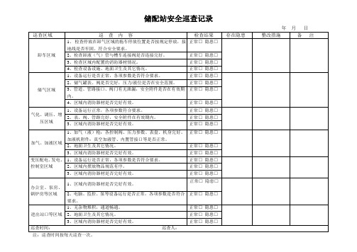 储配站安全巡查记录