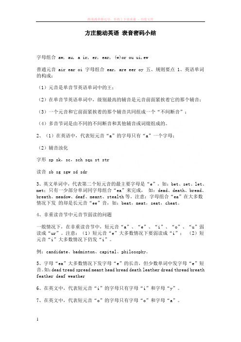 能动英语表音密码小结方庄能动英语