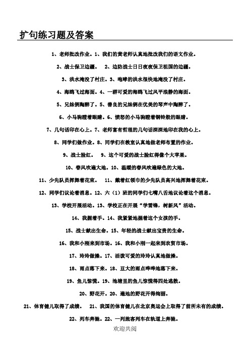 扩句练习题及答案