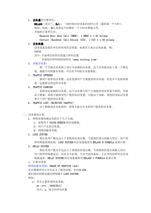 话务量概念