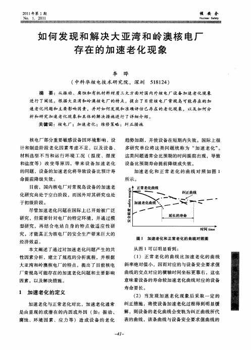 如何发现和解决大亚湾和岭澳核电厂存在的加速老化现象