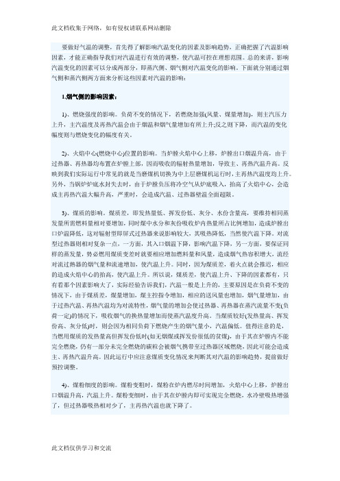 影响再热气温的因素Microsoft Office Word 文档复习课程