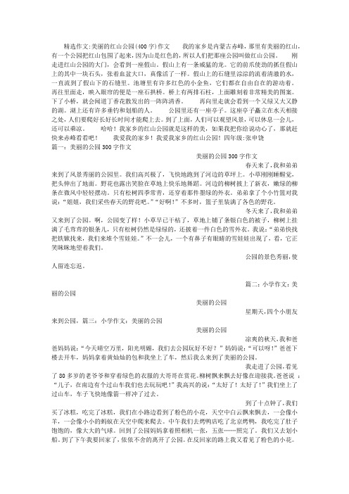 美丽的红山公园(400字)作文