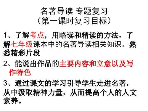 中考复习名著导读复习课件