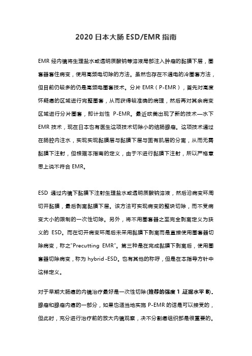 2020日本大肠ESDEMR指南