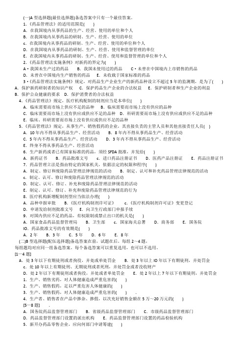5药品管理立法