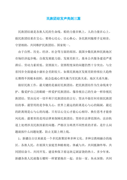 民族团结发声亮剑三篇