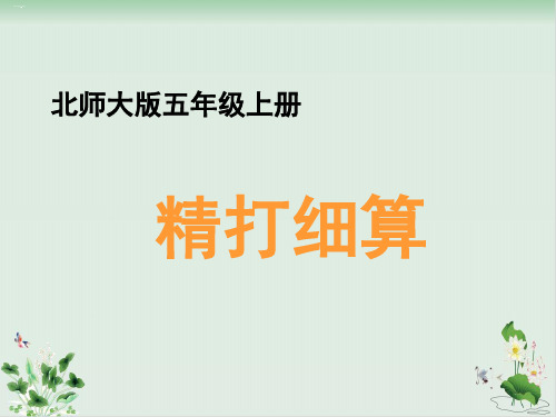 北师大版《精打细算》PPT教学课件