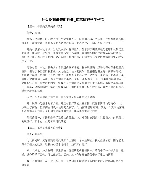 什么是我最美的行囊_初三优秀学生作文