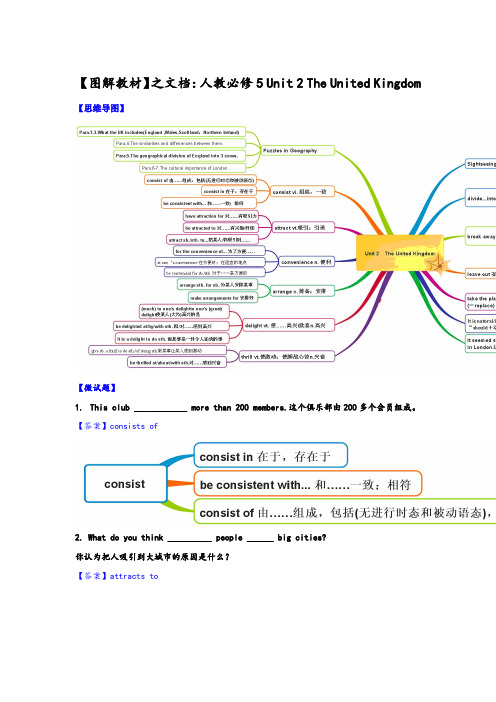 优质人教高中英语必修5图解教材(思维导图+微试题)学案：Unit 2 The United Kingdom