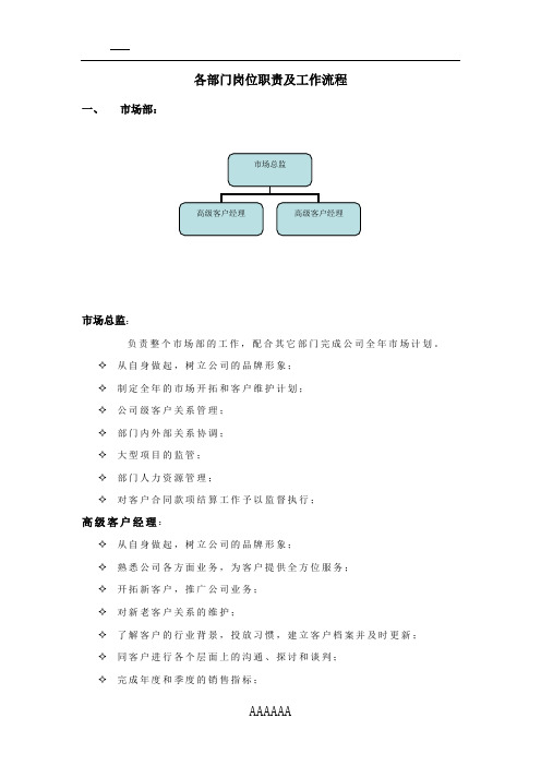 各部门岗位职责及工作流程