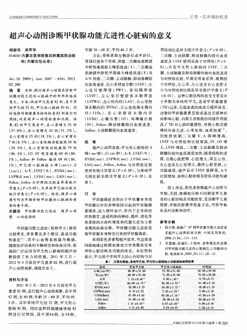 超声心动图诊断甲状腺功能亢进性心脏病的意义