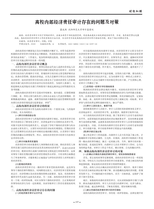 高校内部经济责任审计存在的问题及对策