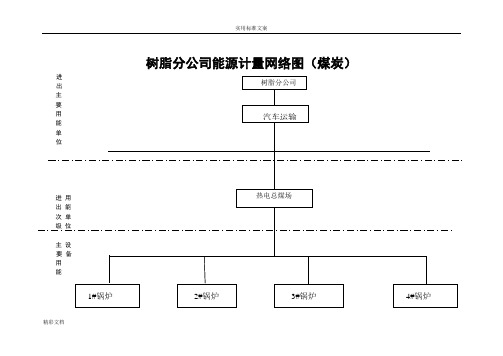 树脂分公司的能源计量网络流转图煤炭