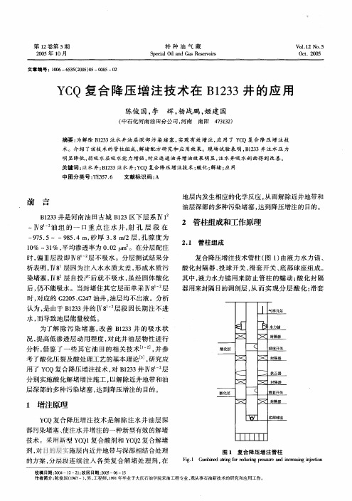 Y C Q复合降压增注技术在B  1 2 3 3 井的应用