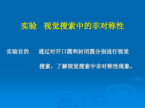 实验 视觉搜索的非对称性