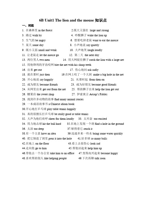 (完整word版)6BUnit1知识点,推荐文档