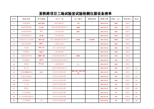工地试验室仪器清单