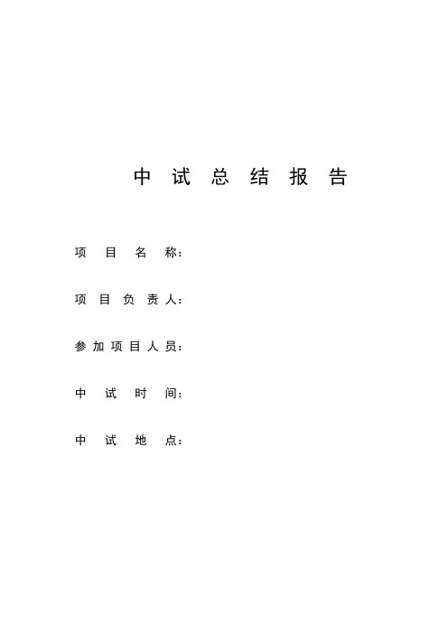 中试总结报告模板