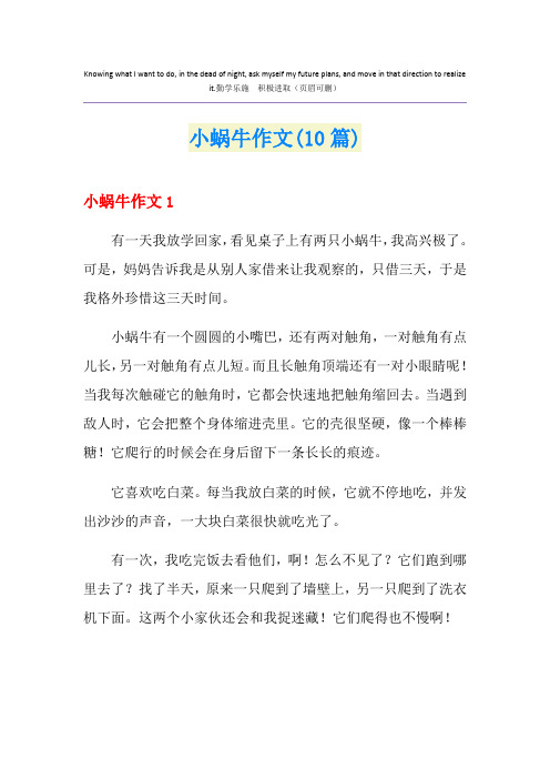 小蜗牛作文(10篇)