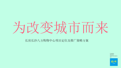 及时沟通-长沙八方购物中心项目定位及推广策略方案