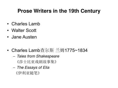 Prose Writers in the 19th Century