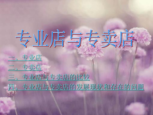 专业店和专卖店