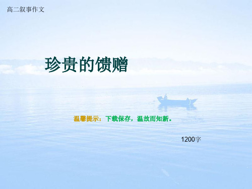 高二叙事作文《珍贵的馈赠》1200字