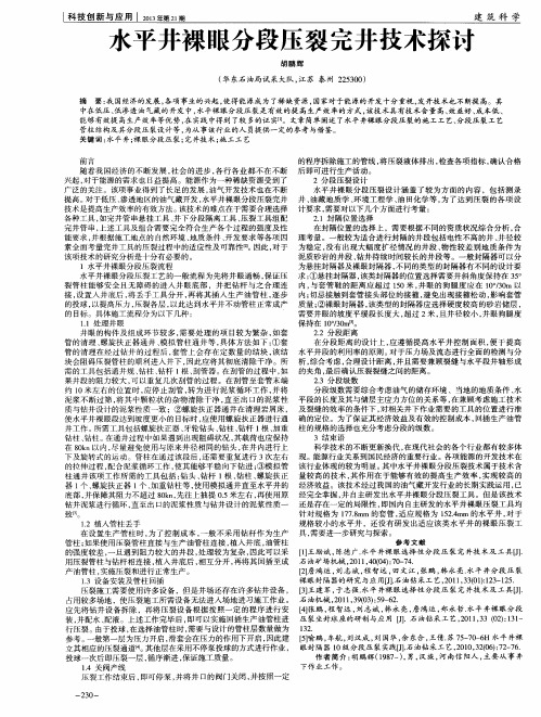 水平井裸眼分段压裂完井技术探讨