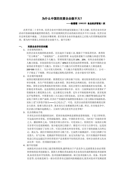 为什么中国的民营企业做不大