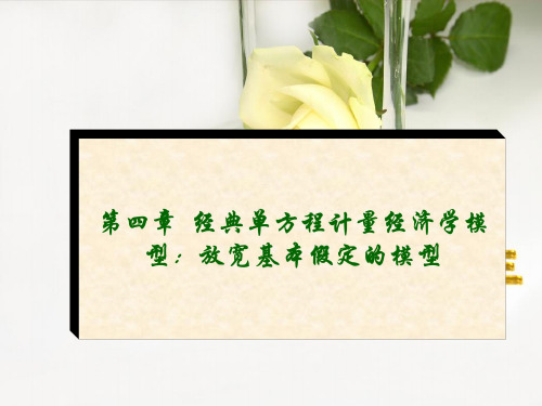 第四章 经典单方程计量经济学模型