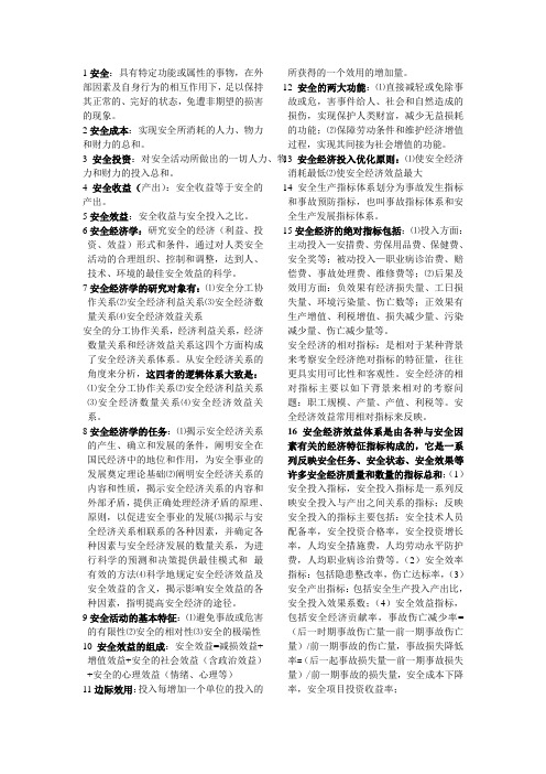 安全经济复习题