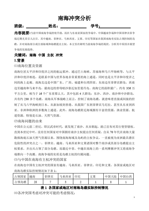 南海冲突分析